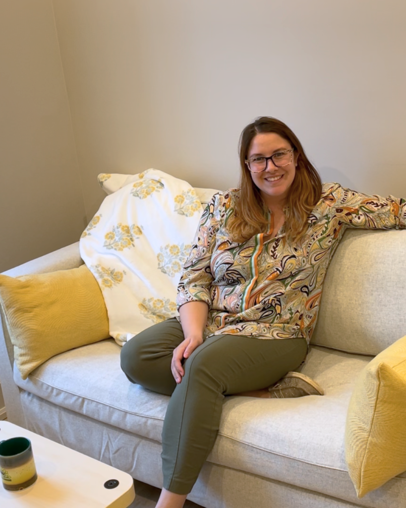 sitting on couch